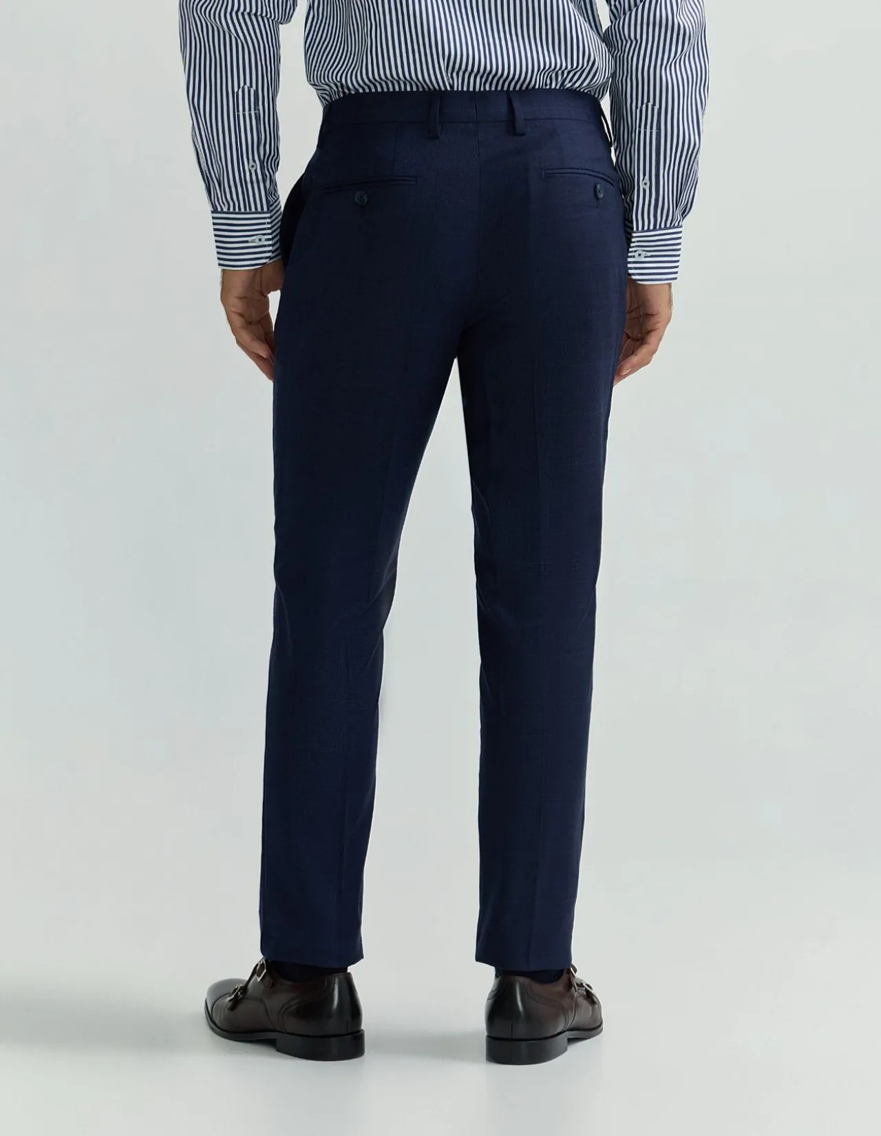 AUDEN WOOL CHECKED SUIT TROUSER