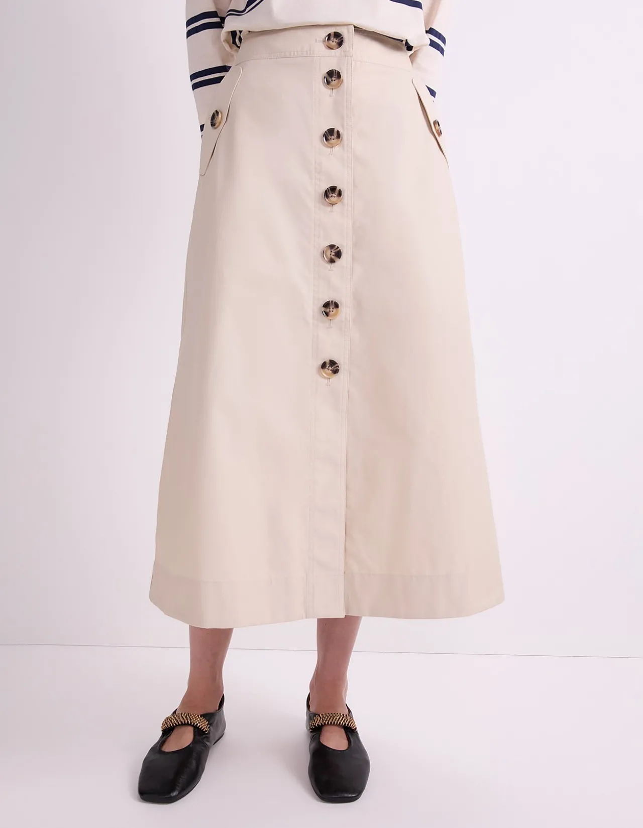 AUDREY BUTTON THROUGH SKIRT