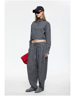 Aura Pant Low Rise Plaid Pants