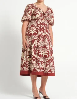 AURELA COTTON MIDI DRESS