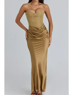 AURELIA BROCADE CORSET MAXI DRESS