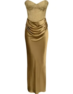 AURELIA BROCADE CORSET MAXI DRESS