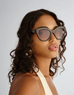 AURELIE CHOC / MILKY TORT CAT-EYE SUNGLASSES