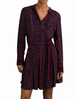 Aurora Snake Print Flippy Mini Dress