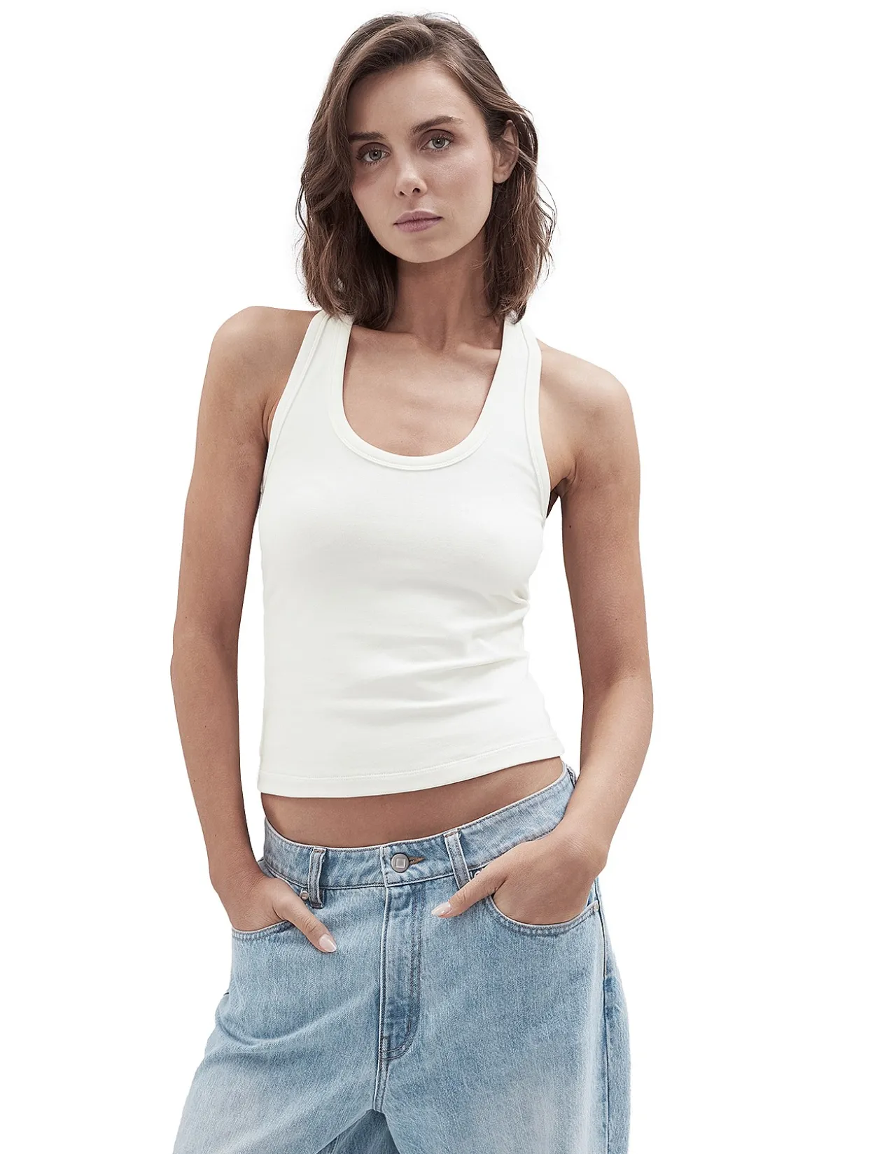 AUS COTTON SCOOP NECK TANK