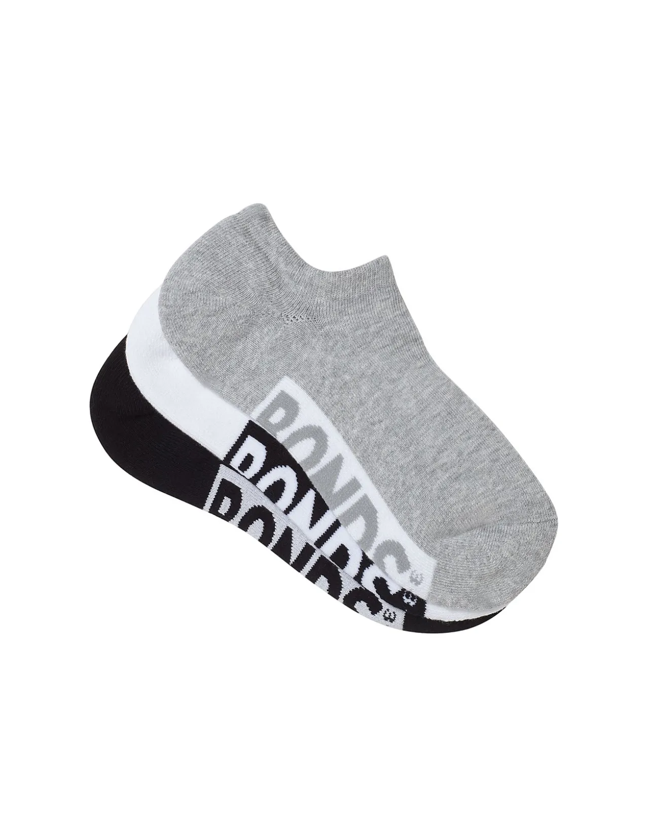Aus Cotton Logo Cushioned No Show Socks 3 Pack