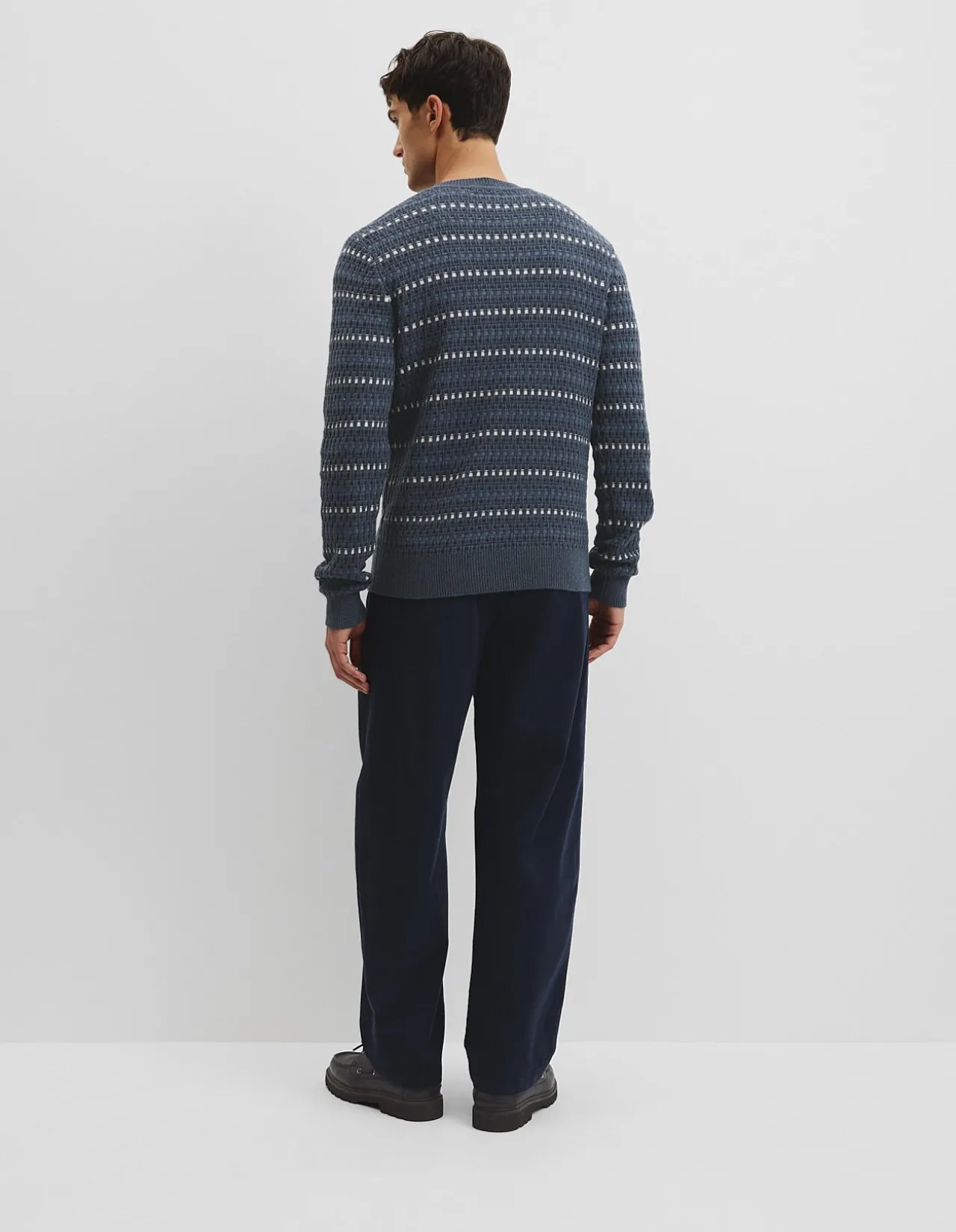 Australian Good Earth Cotton Wool Blend Jacquard Check Knit