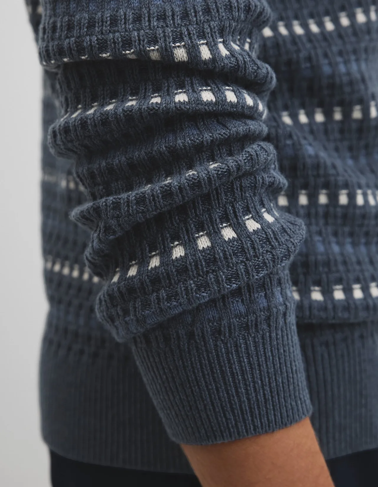 Australian Good Earth Cotton Wool Blend Jacquard Check Knit
