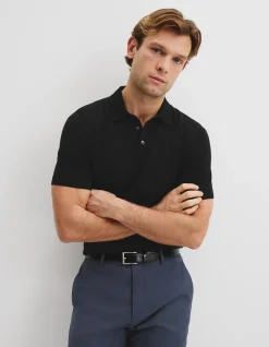 Australian Merino Short Sleeve Button Knit Polo