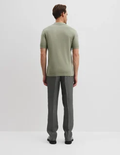 Australian Cotton Blend Silk Button Polo