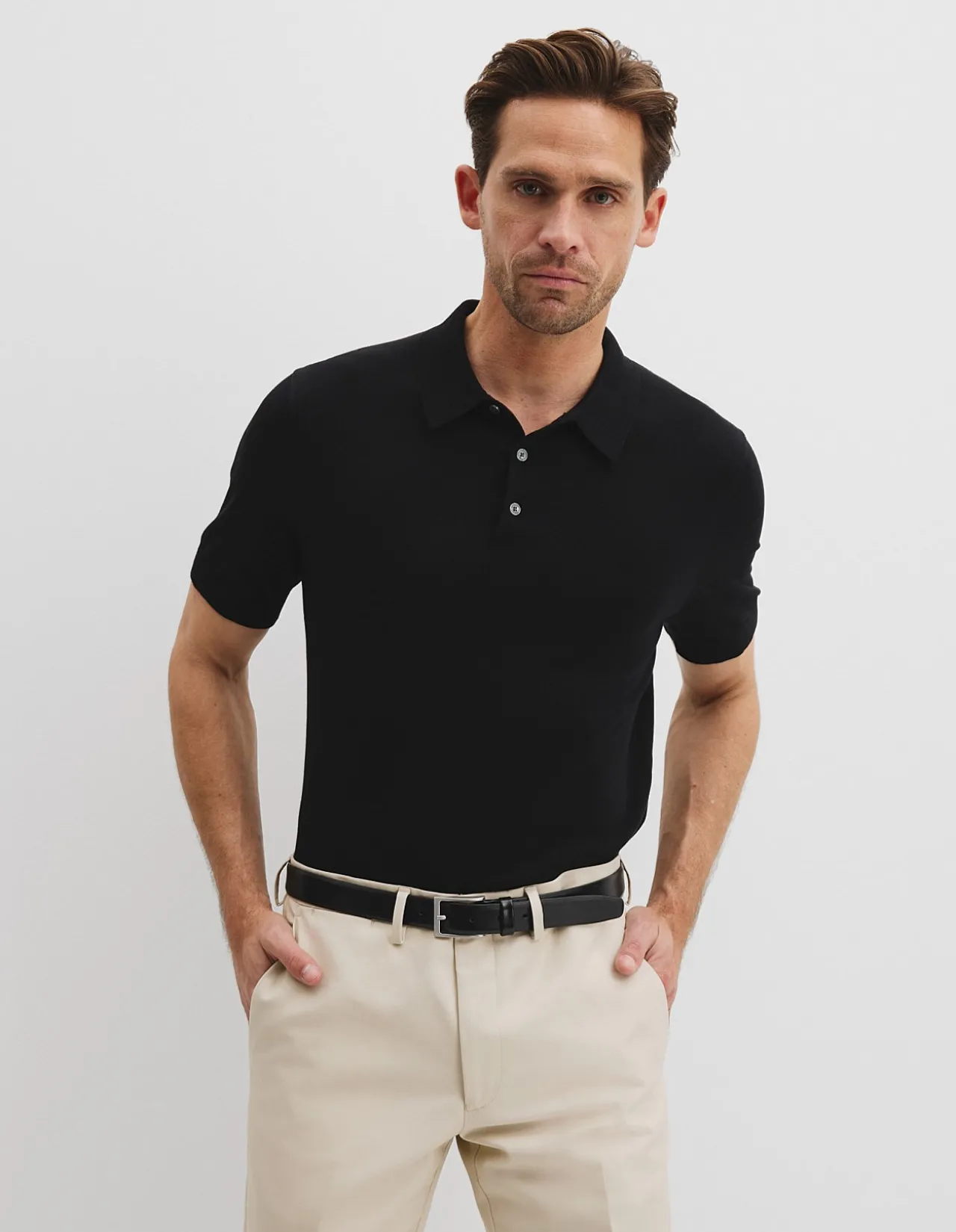 Australian Cotton Blend Silk Button Polo