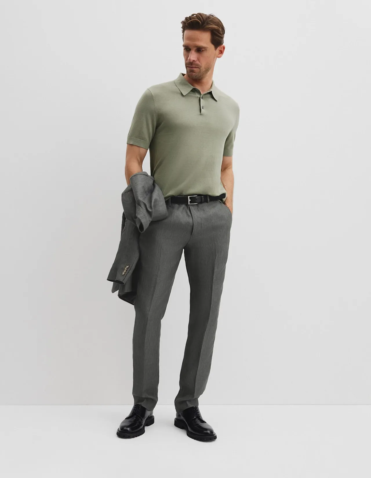 Australian Cotton Blend Silk Button Polo