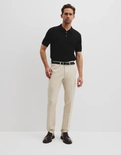 Australian Cotton Blend Silk Button Polo