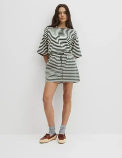 Australian Cotton Blend Stripe Jersey Skirt