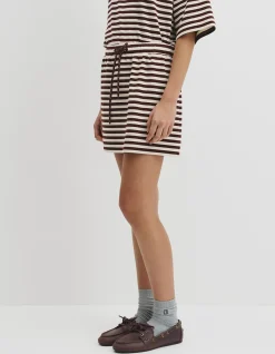 Australian Cotton Blend Stripe Jersey Skirt