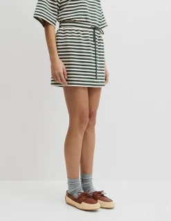 Australian Cotton Blend Stripe Jersey Skirt