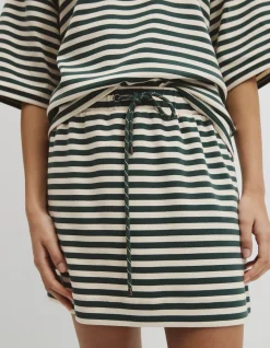 Australian Cotton Blend Stripe Jersey Skirt