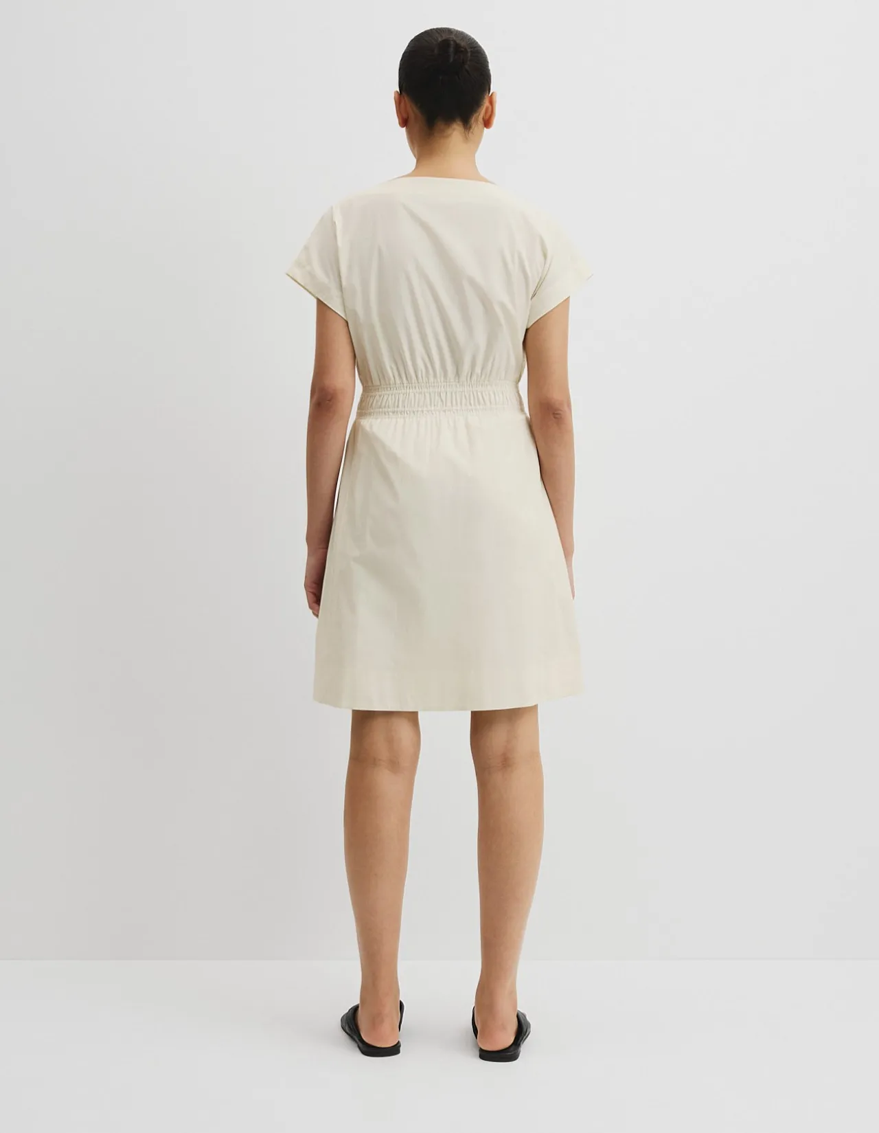 Australian Cotton Shirred Waist Mini Dress