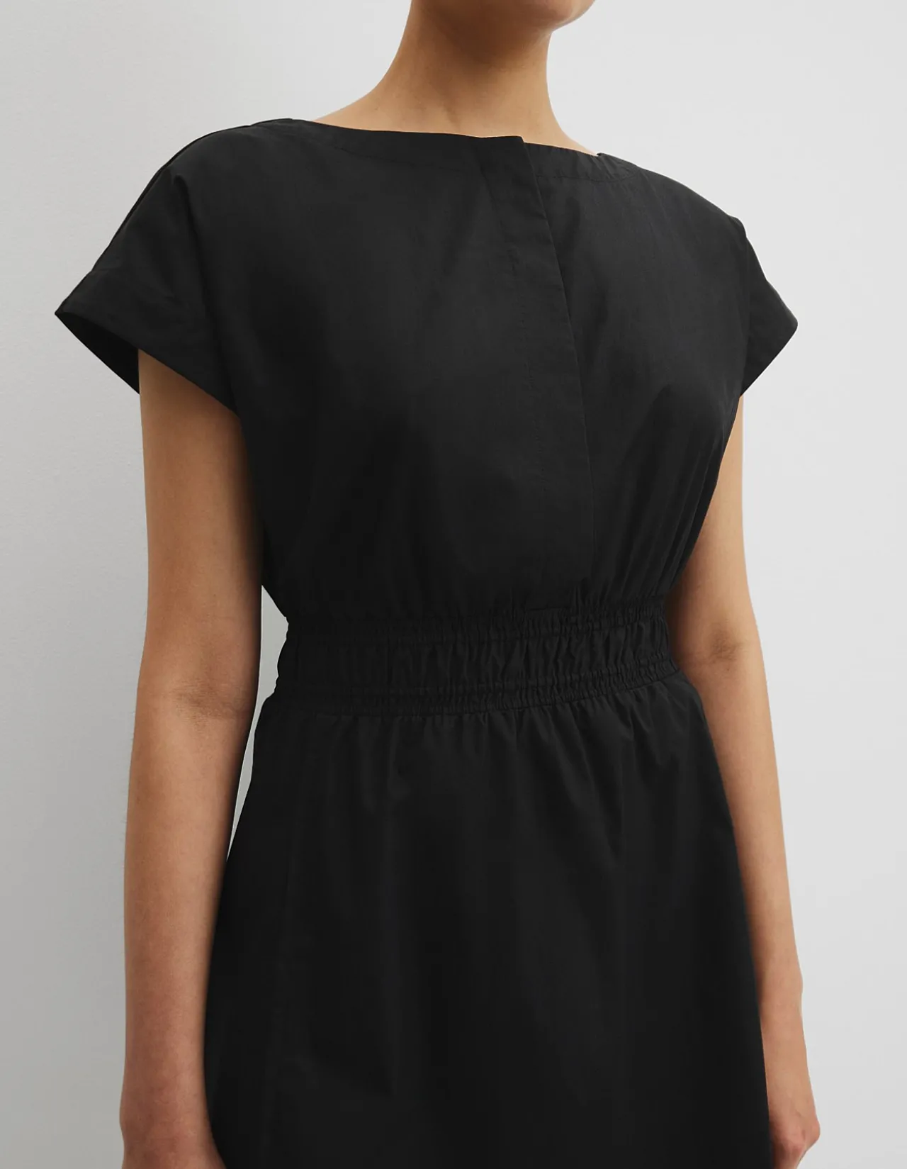 Australian Cotton Shirred Waist Mini Dress