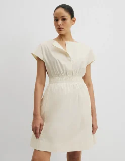 Australian Cotton Shirred Waist Mini Dress