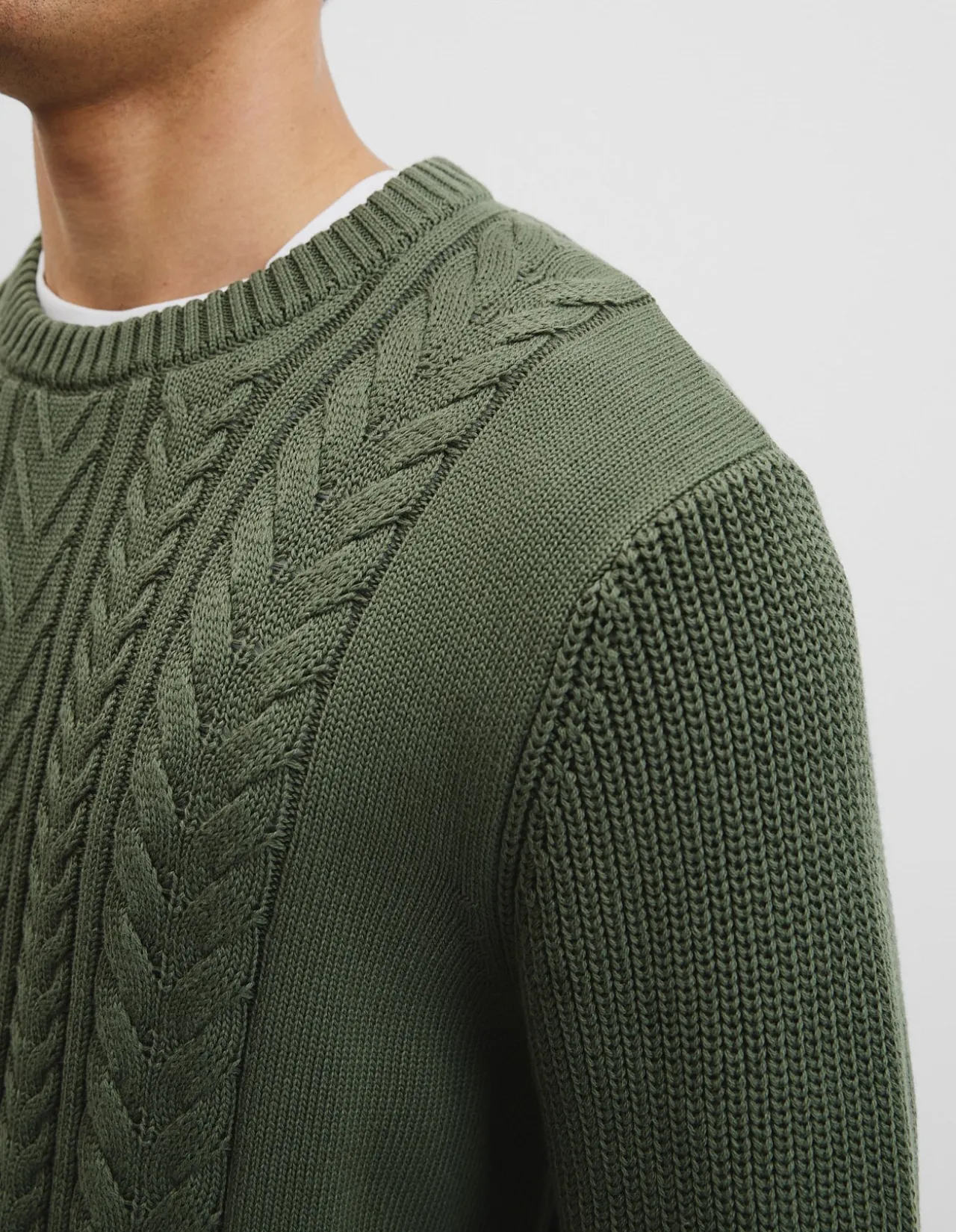 Australian Good Earth Cotton Cable Crew Knit