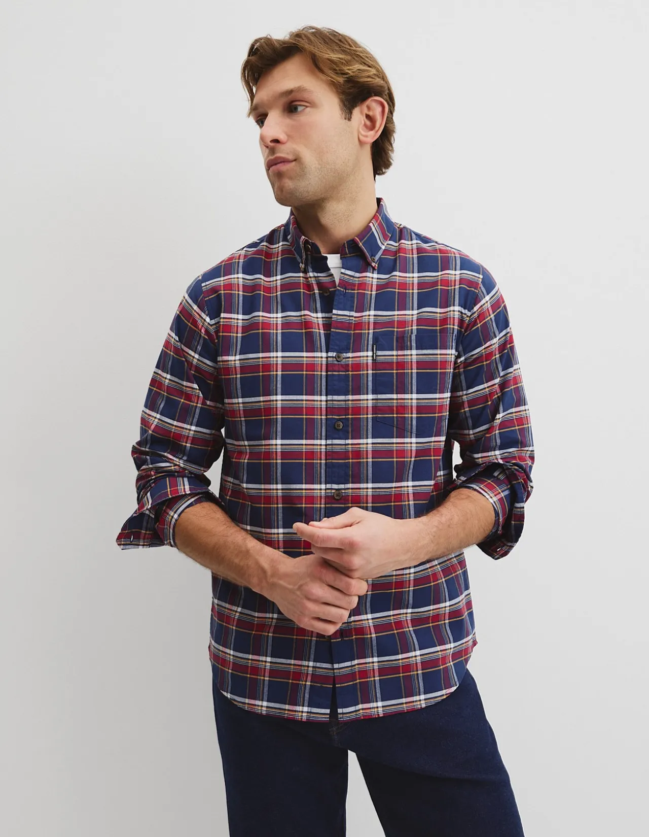 Australian Long Sleeve Regular Fit Good Earth Cotton Check Shirt