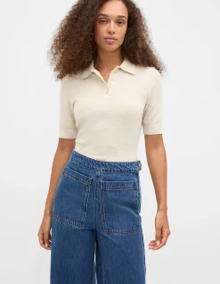 AUSTRALIAN MERINO KNIT POLO TOP