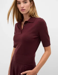 AUSTRALIAN MERINO KNIT POLO TOP