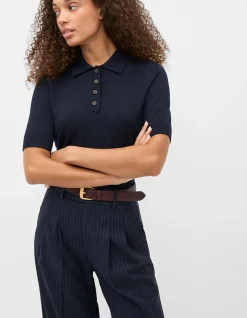 AUSTRALIAN MERINO KNIT POLO TOP