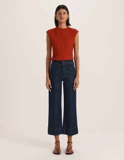 Ava Cropped High Rise Wide Leg Jean