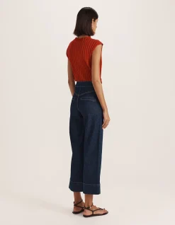 Ava Cropped High Rise Wide Leg Jean