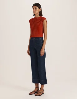 Ava Cropped High Rise Wide Leg Jean