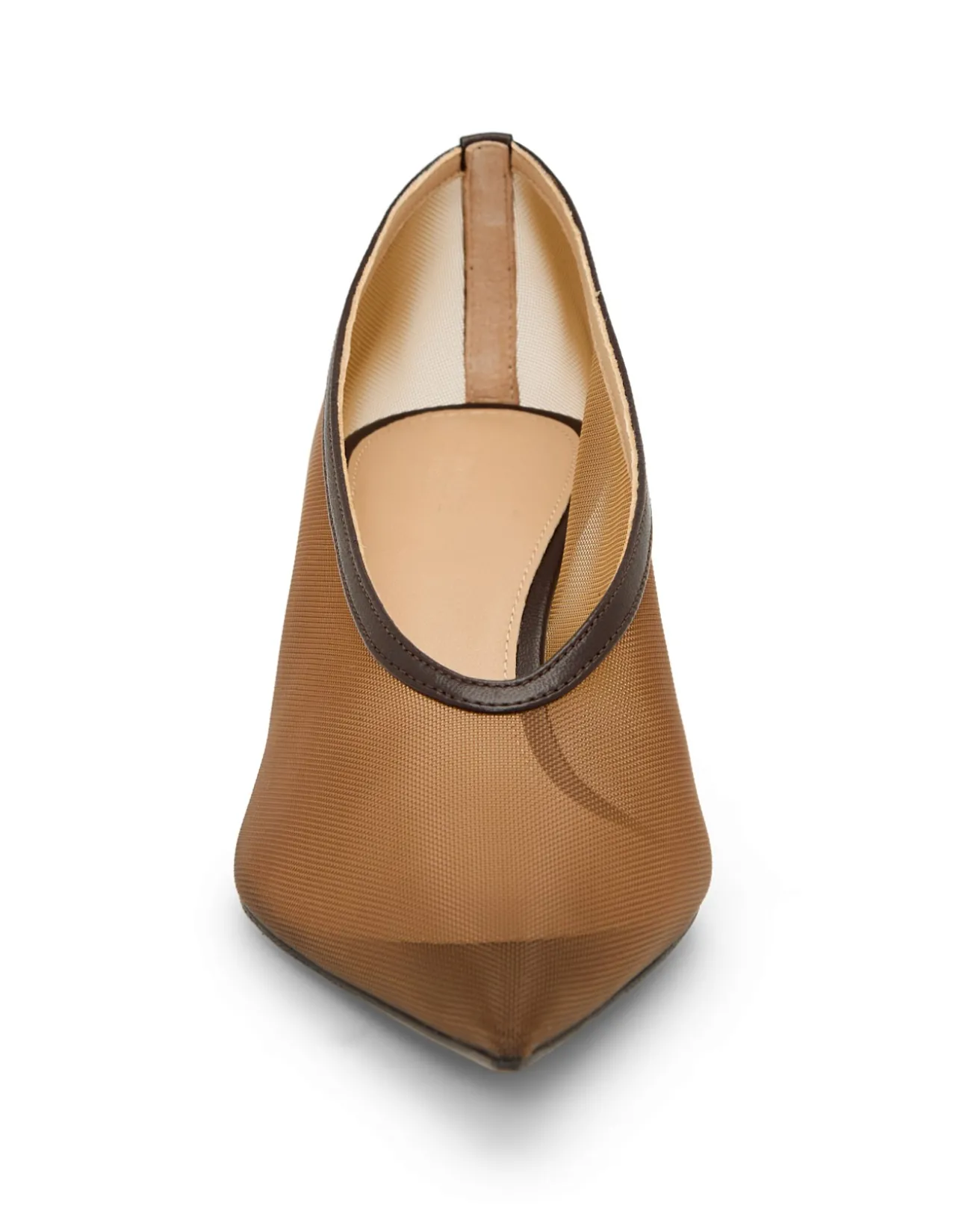 Babouche Mesh Pointed Kitten Heel Pumps