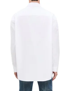 BACK PB EMB POPELINE LOOSE SHIRT