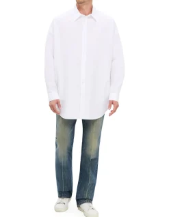 BACK PB EMB POPELINE LOOSE SHIRT