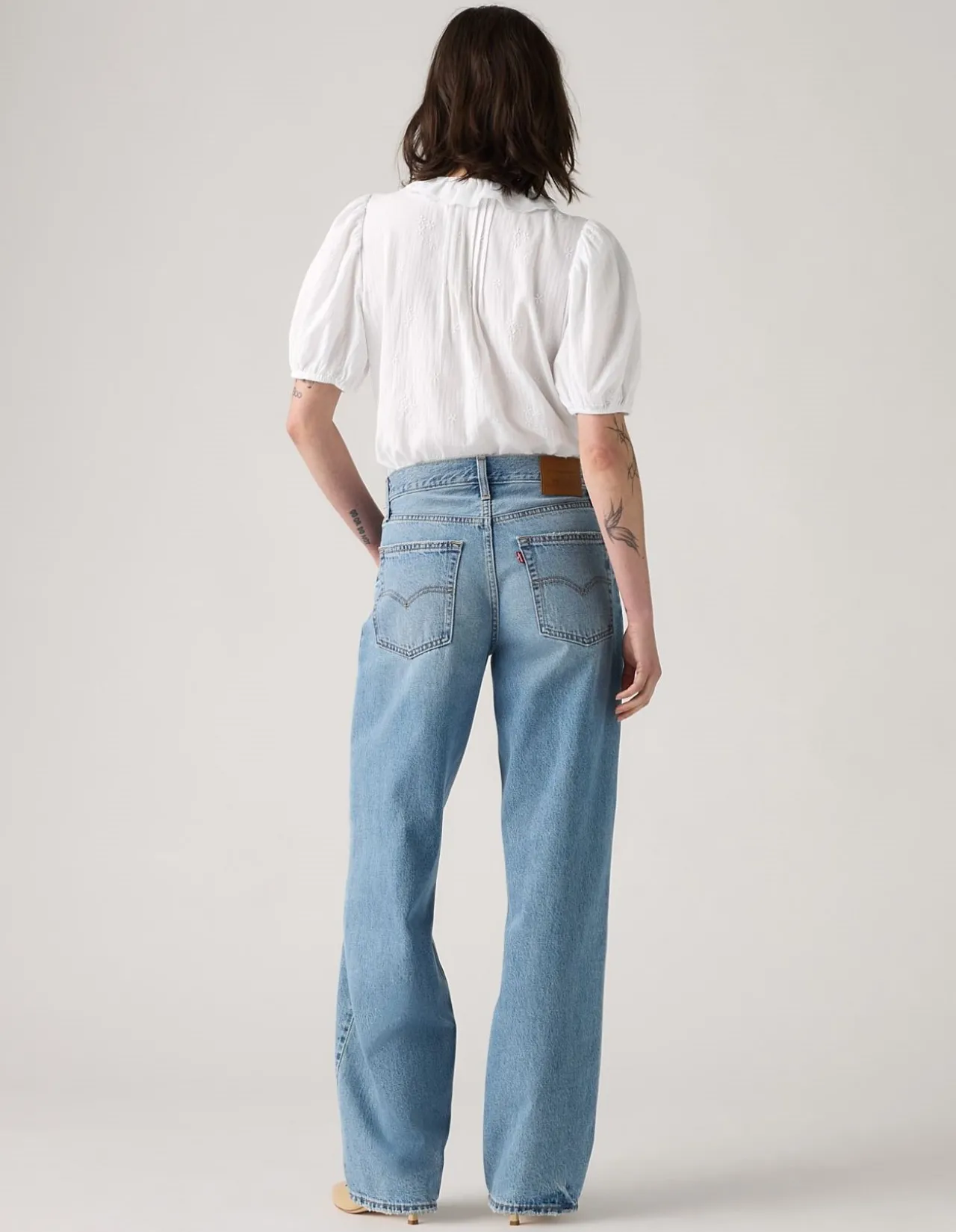 Baggy Dad Mid Rise Straight Leg Jeans