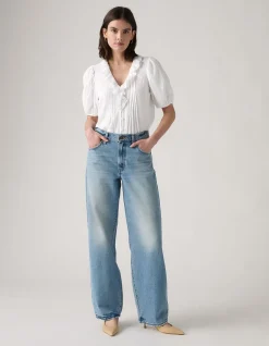 Baggy Dad Mid Rise Straight Leg Jeans