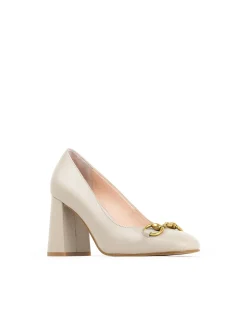 BAILEY85 BLOCK HEEL PUMP WITH TRIM