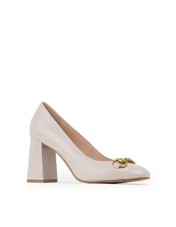 BAILEY85 BLOCK HEEL PUMP WITH TRIM