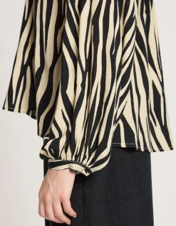 Bajau Relaxed Tie Neck Print Blouse