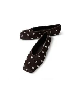 Baloree Studded Pony Leather Ballet Flats