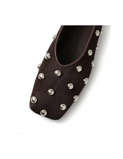 Baloree Studded Pony Leather Ballet Flats