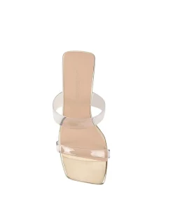 Bambi Gold Metallic Sculptural Wedge Mule