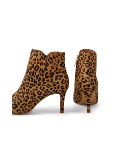 Bambina Leopard Pony Heeled Ankle Boots