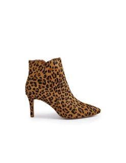 Bambina Leopard Pony Heeled Ankle Boots