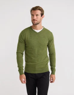 BASIC V-NECK PURE WOOL PULLOVER