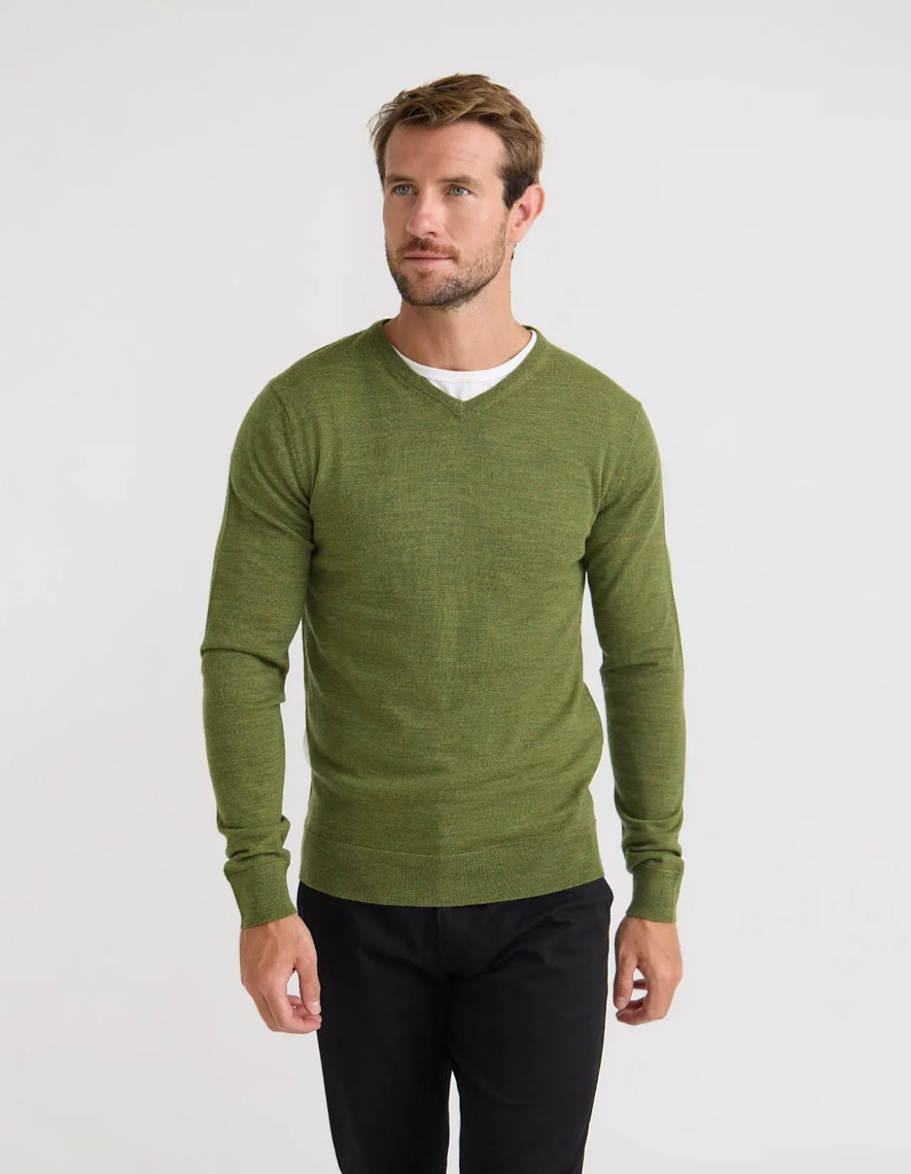 BASIC V-NECK PURE WOOL PULLOVER