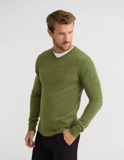 BASIC V-NECK PURE WOOL PULLOVER