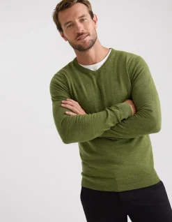 BASIC V-NECK PURE WOOL PULLOVER