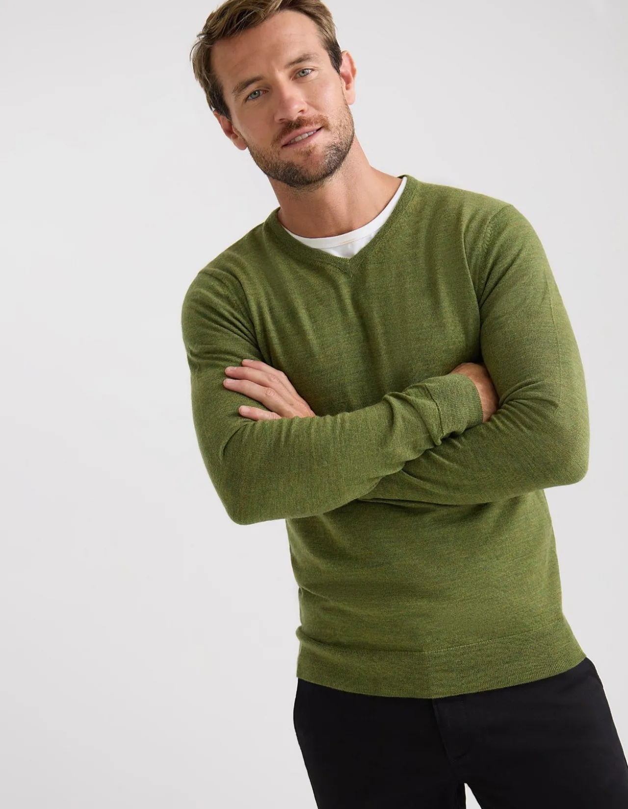 BASIC V-NECK PURE WOOL PULLOVER